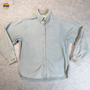 L.L. Bean Button-Up Shirt Blue Long Sleeve Collared Heritage Women's Size Medium